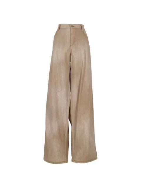 wide-leg contrast-stitch trousers by ERMANNO SCERVINO