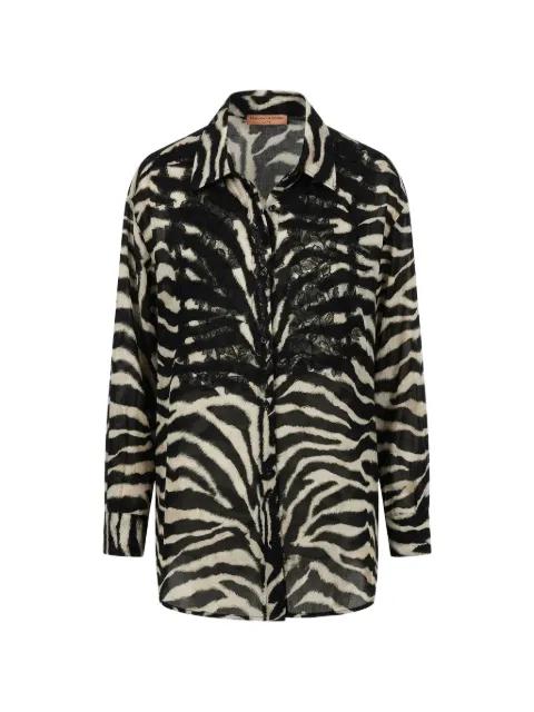 zebra-print lace-embroidered shirt by ERMANNO SCERVINO