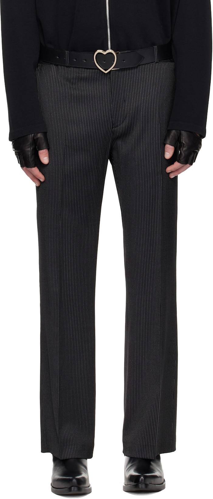 Black Loose Fit Flare Trousers by ERNEST W. BAKER