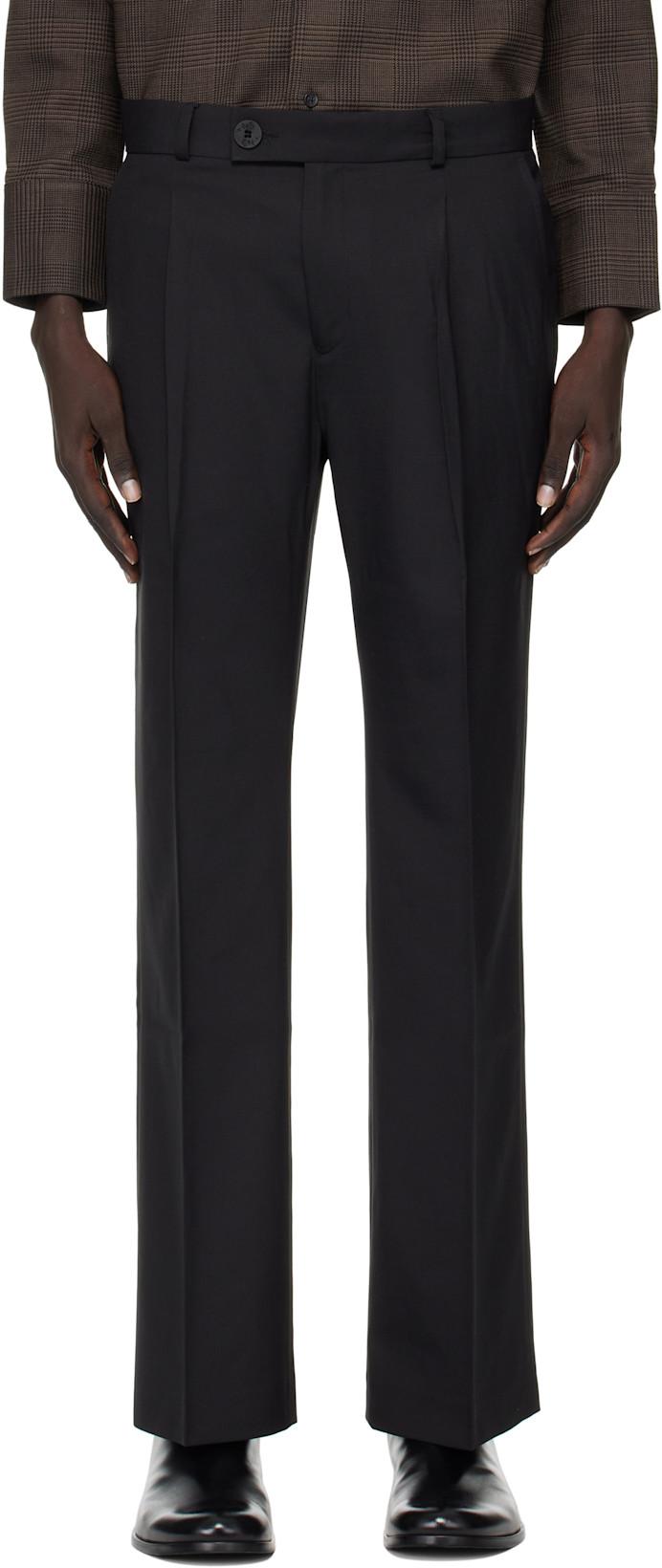 Black Pleated Straight Fit Trousers by ERNEST W. BAKER Black Pleated Straight Fit Trousers by ERNEST W. BAKER
