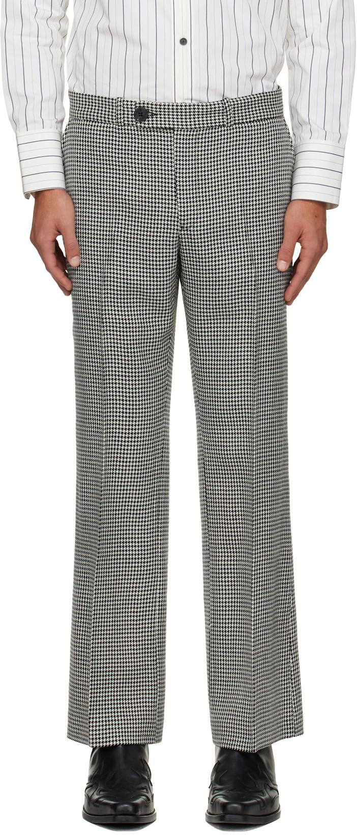 Black & White Loose Fit Flare Trousers by ERNEST W. BAKER