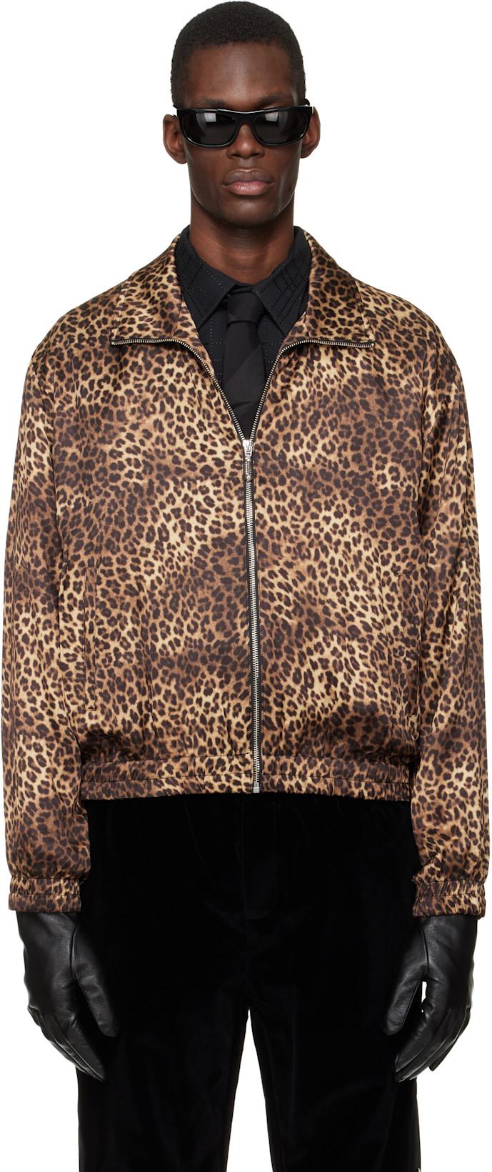 Brown Cheetah Track Jacket by ERNEST W. BAKER