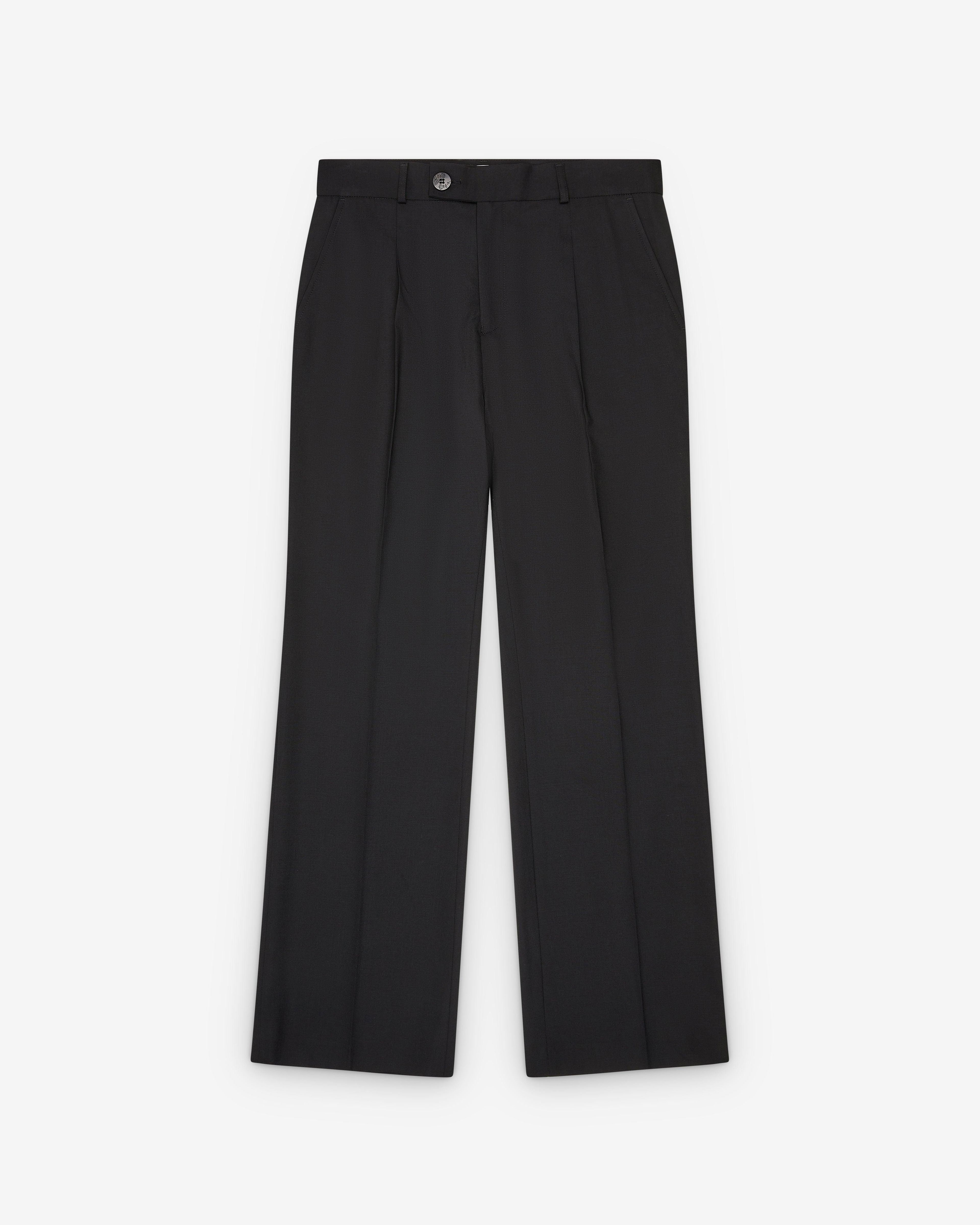 Ernest W. Baker - Men's Pleated Straight Fit Trousers - (Black) by ERNEST W. BAKER
