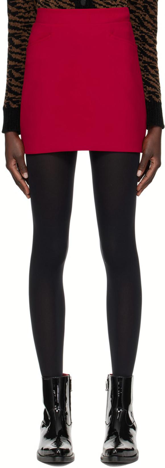 Red Two-Pocket Miniskirt by ERNEST W. BAKER