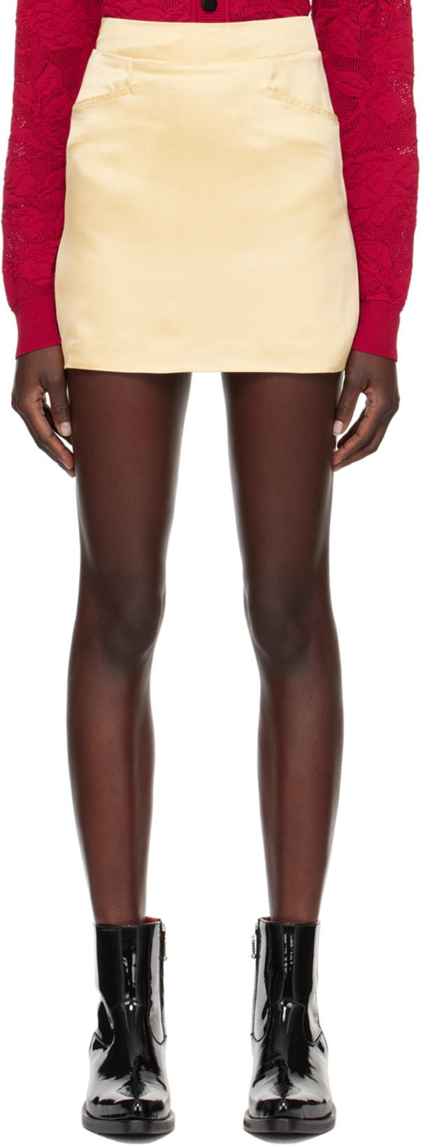 SSENSE Exclusive Yellow Two-Pocket Miniskirt by ERNEST W. BAKER