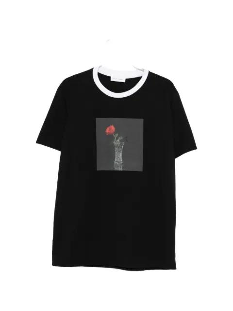 round-nek rose-print T-shirt by ERNEST W. BAKER