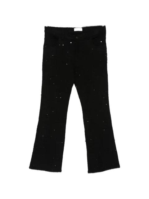 sequin-embellished bouclé-knit trousers by ERNEST W. BAKER