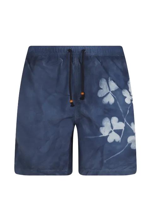 Ki garment‑dyed floral-print drawstring swim shorts by ESCAPISTA