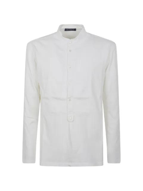 bib-front band-collar shirt by ESCAPISTA