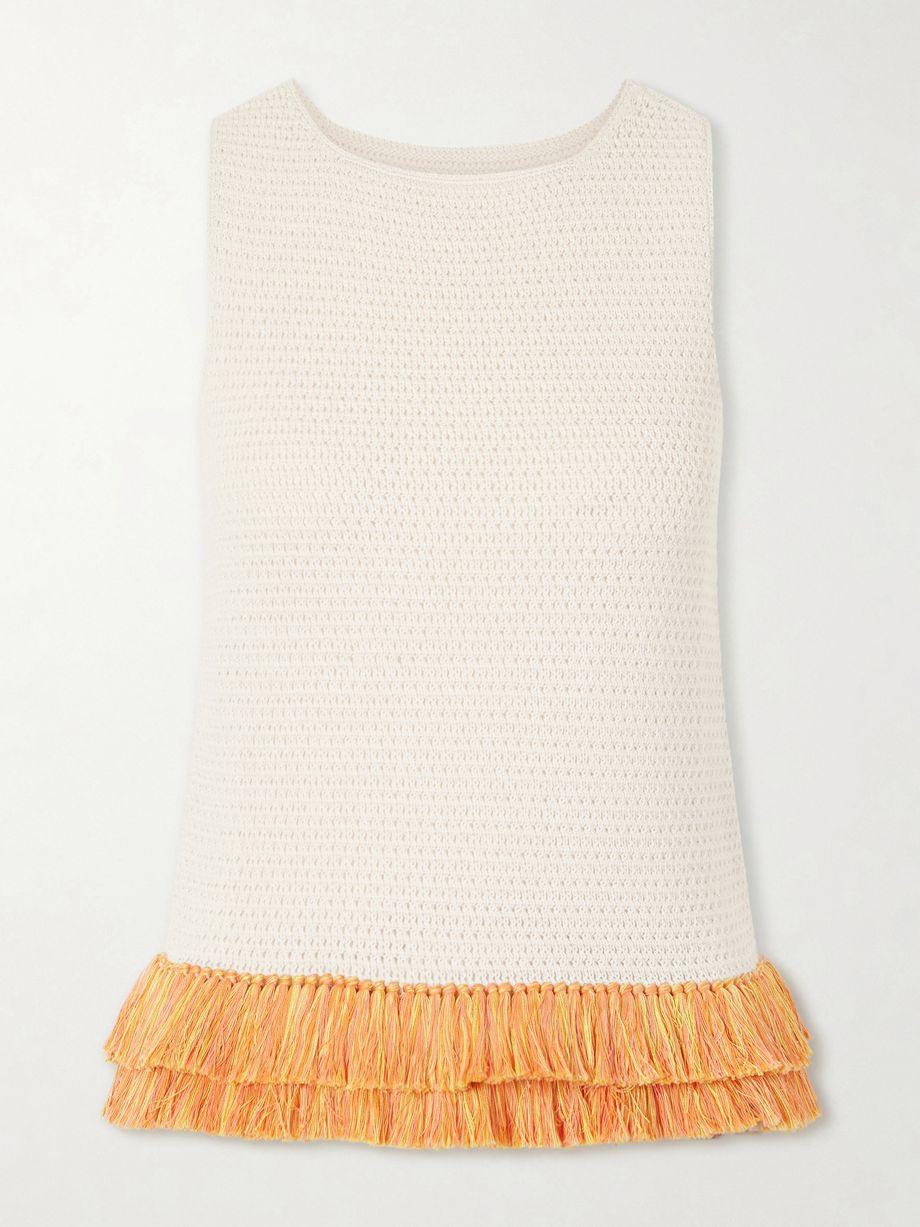 Amada fringed crocheted cotton tank by ESCVDO