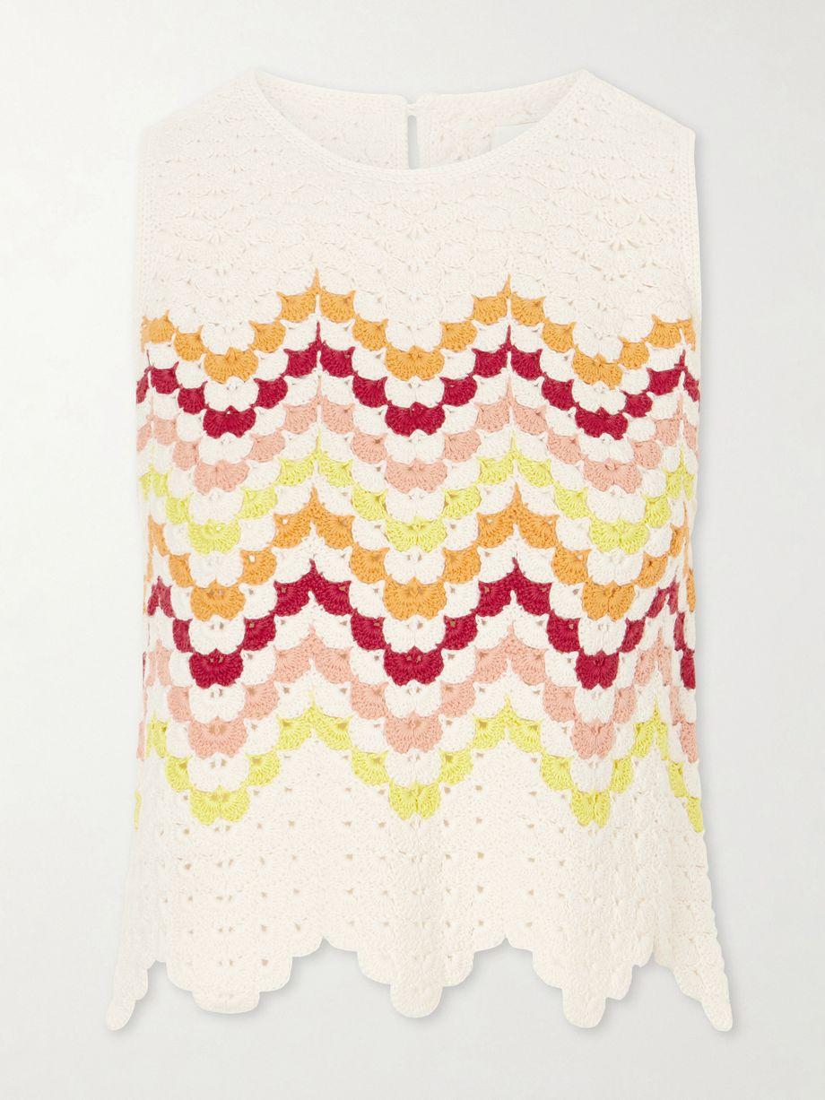 Cuenca striped crocheted cotton tank by ESCVDO