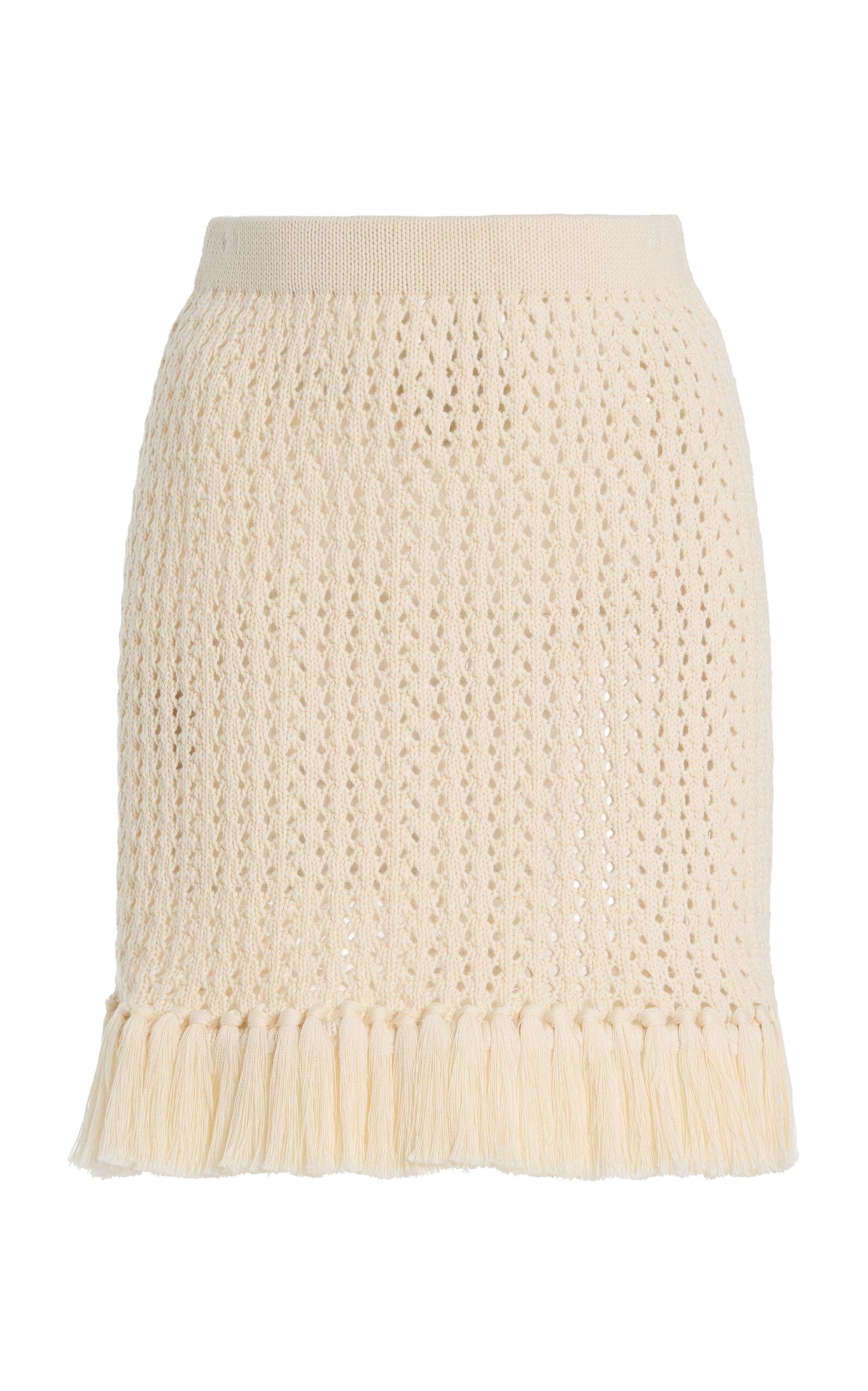 ESCVDO Exclusive Espina Fringed Crocheted Cotton Minikirt - Moda Operandi by ESCVDO