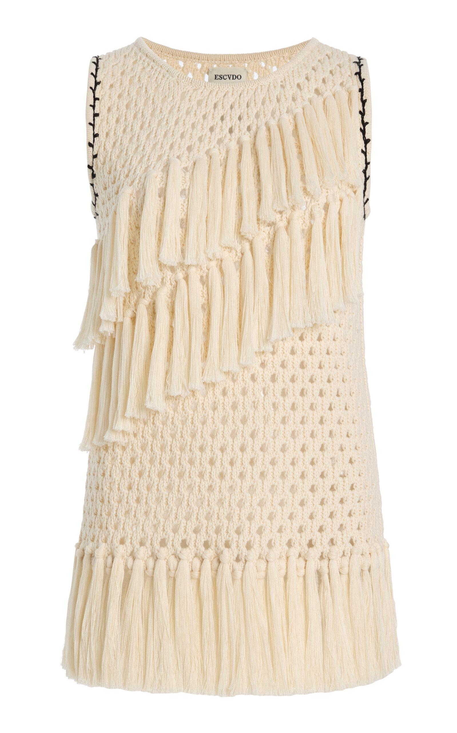 ESCVDO Exclusive Espina Fringed Crocheted Cotton Top -oda Operandi by ESCVDO