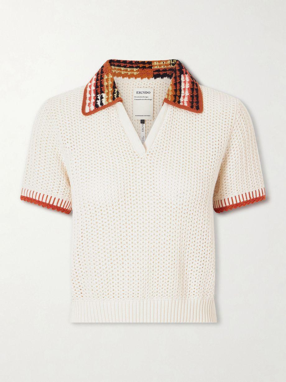 Lauri crocheted cotton polo shirt by ESCVDO