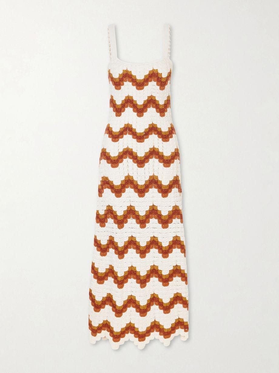 Marea striped crocheted cotton maxi dress by ESCVDO