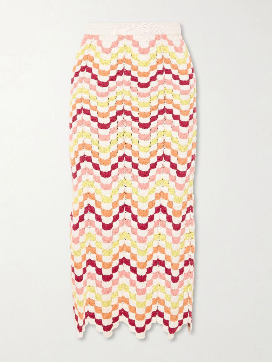 Safi crocheted cotton midi skirt by ESCVDO