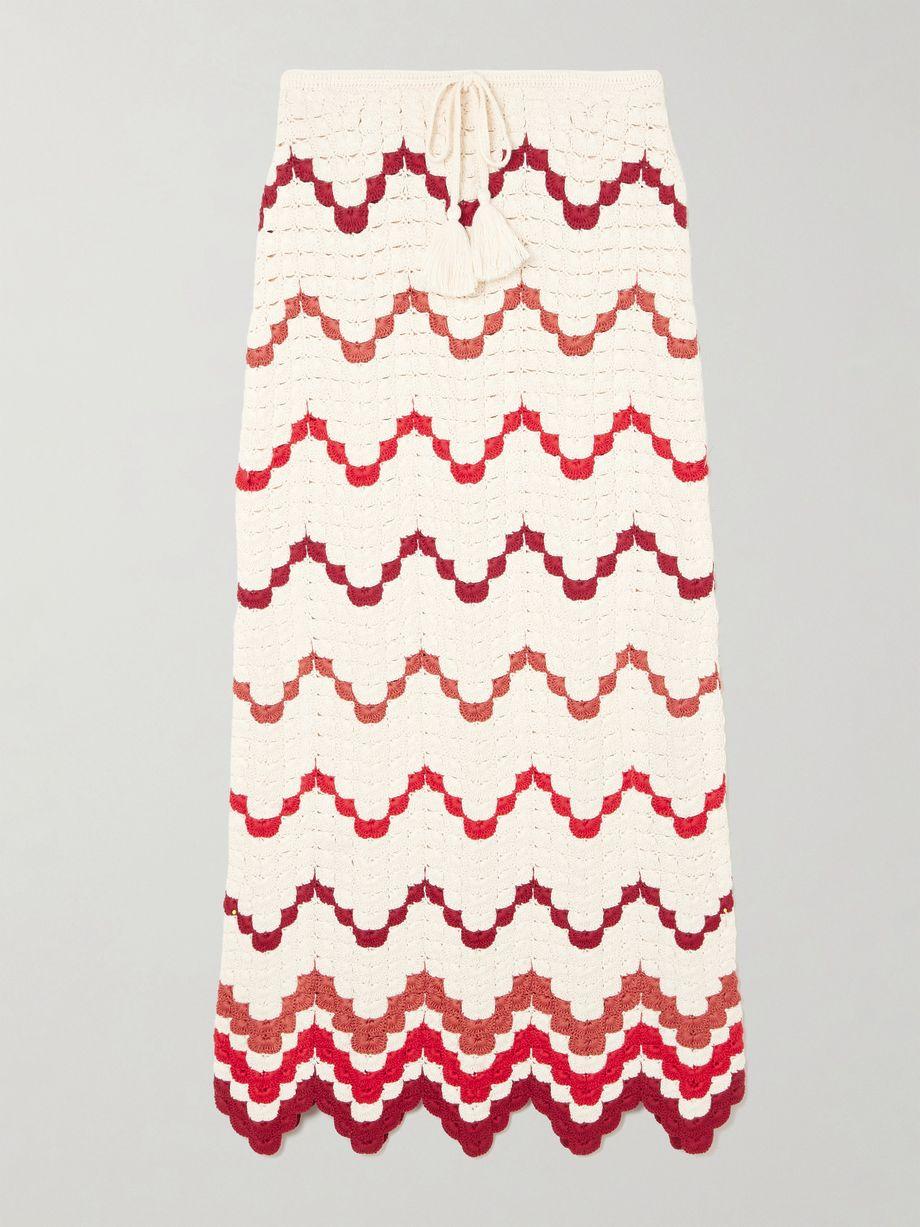 Safi scalloped crocheted cotton midi skirt by ESCVDO