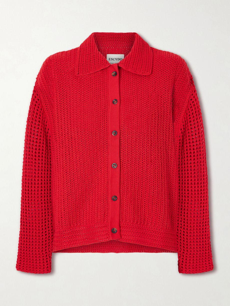 Solar open-knit cotton cardigan by ESCVDO