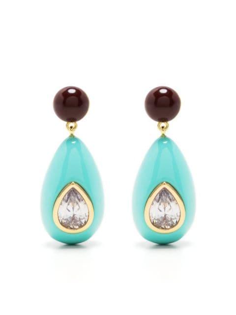 crystal enamel drop earrings by ESHVI