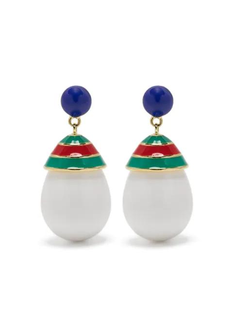 mini striped drop earrings by ESHVI