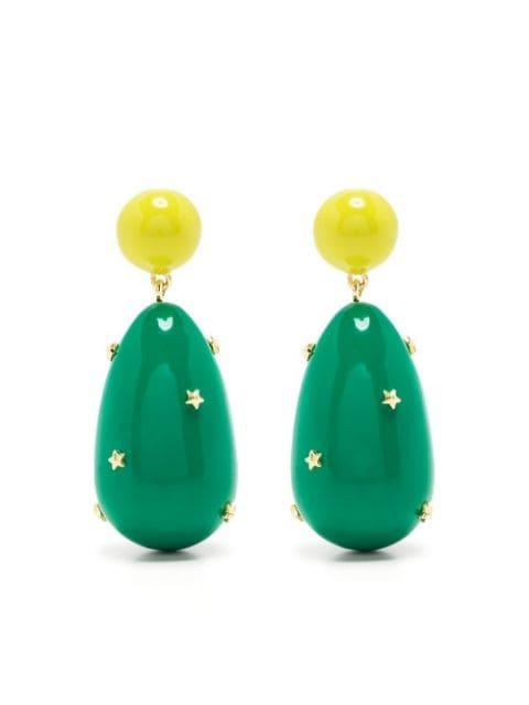 two-tone drop earrings by ESHVI