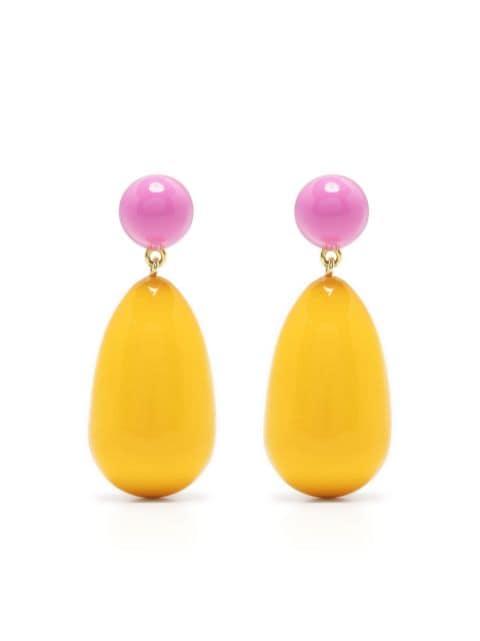 two-tone tear drop earrings by ESHVI