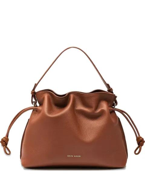 Emma drawstring leather tote bag by ESIN AKAN