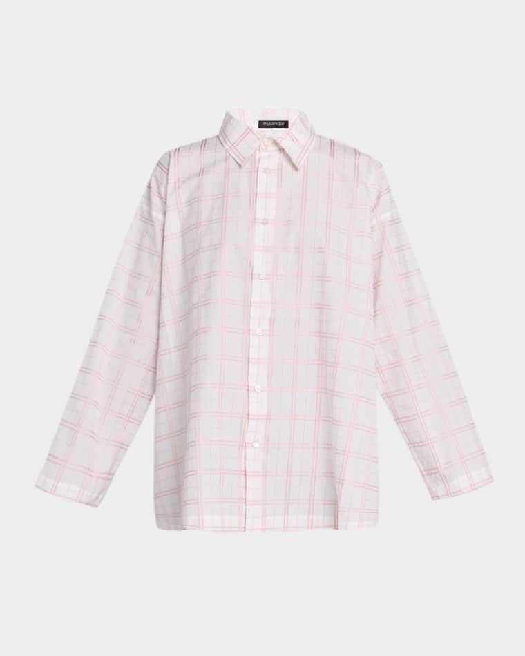 A-Line Plaid Cotton Shirt by ESKANDAR
