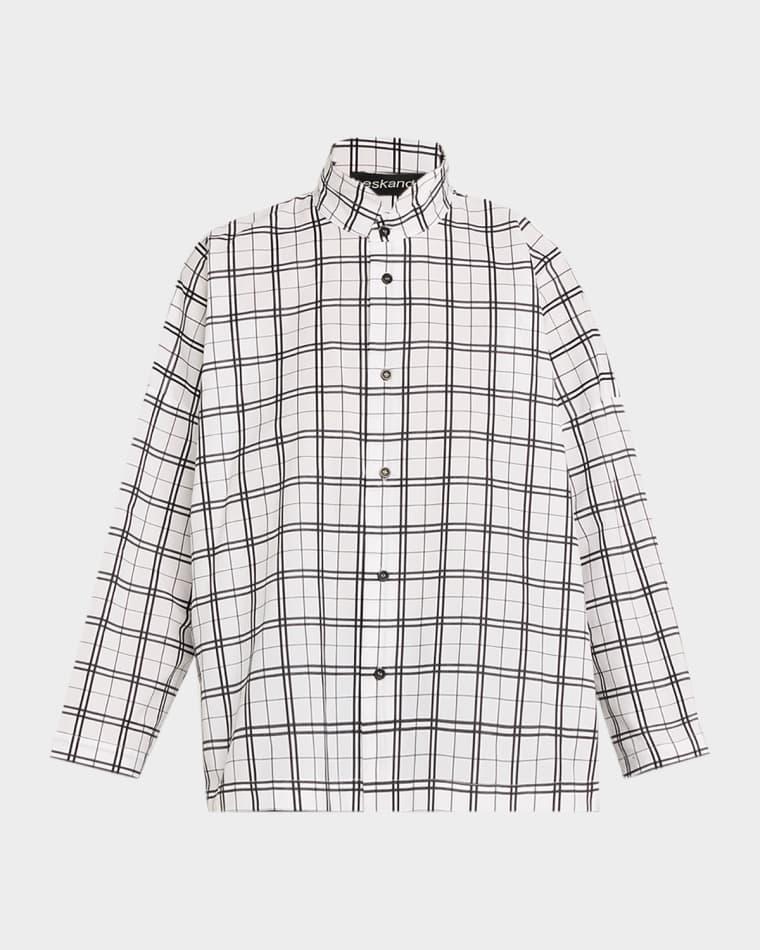 A-Line Plaid Cotton Shirt by ESKANDAR