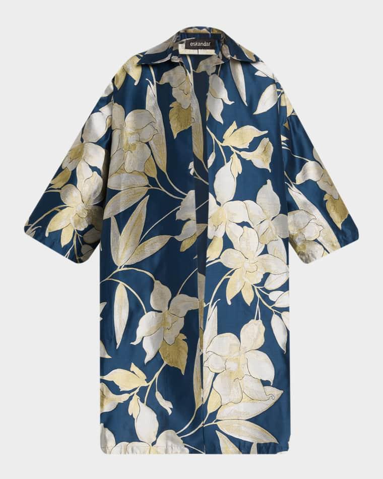 Sloped-Shoulder Wide A-Line Open Jacket by ESKANDAR