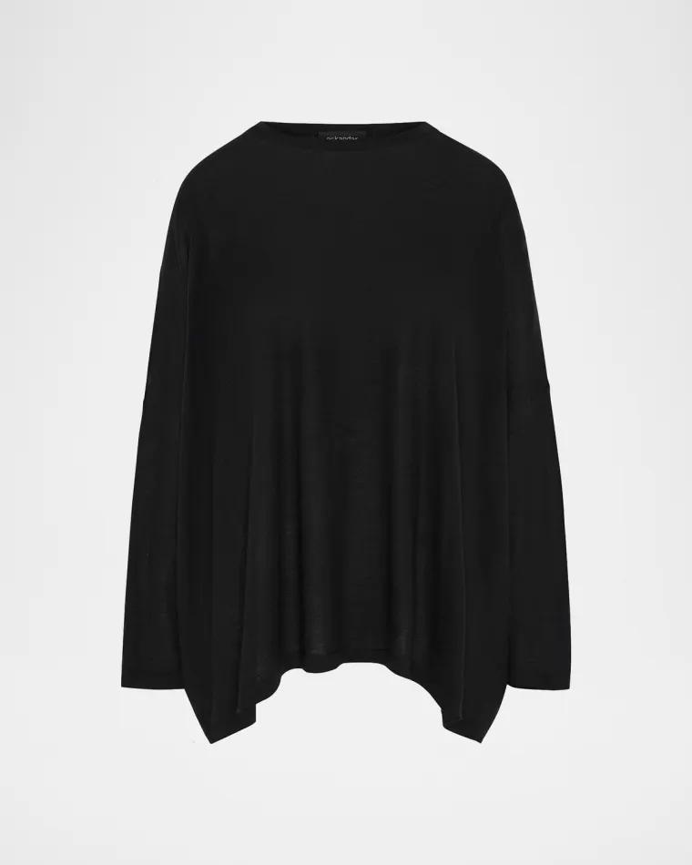 Ultrafine Cashmere Wide Round-Neck Sweater (Mid Plus Length) by ESKANDAR
