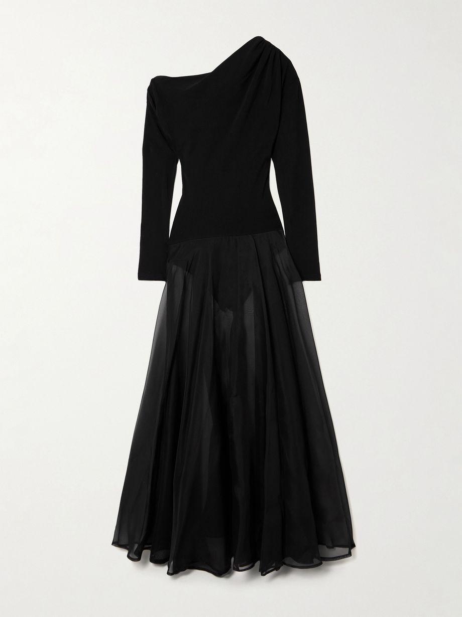 Aire Twist asymmetric cutout stretch-knit and silk-organza maxi dress by ESSE STUDIOS Aire Twist asymmetric cutout stretch-knit and silk-organza maxi dress by ESSE STUDIOS