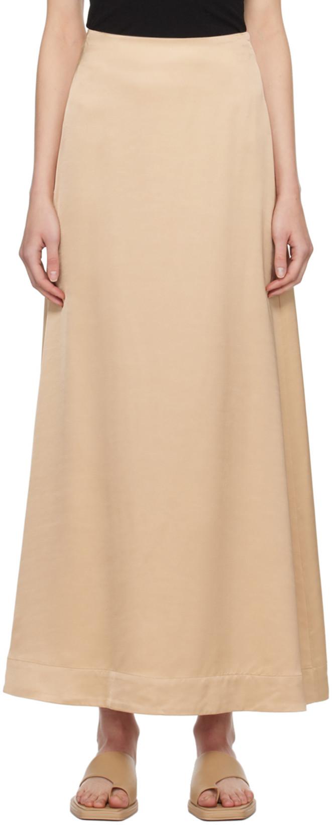 Beige Gilded Maxi Skirt by ESSE STUDIOS