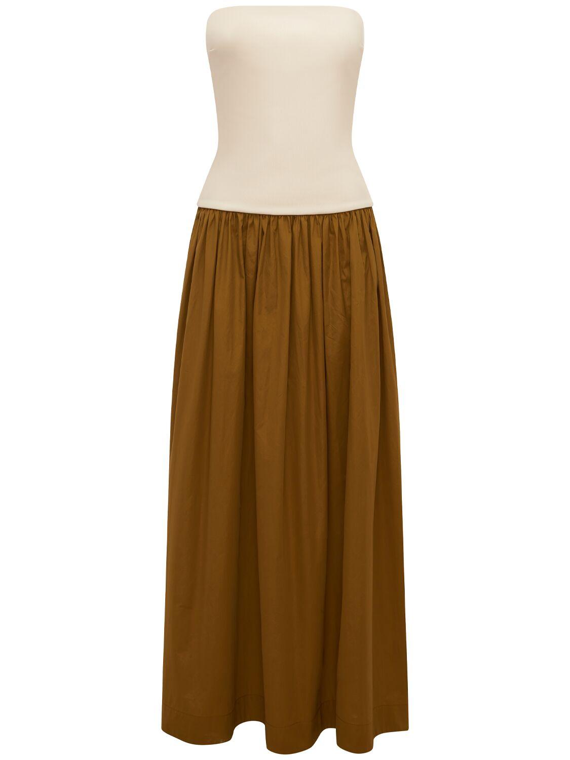 Duo Knit & Poplin Strapless Dress by ESSE STUDIOS