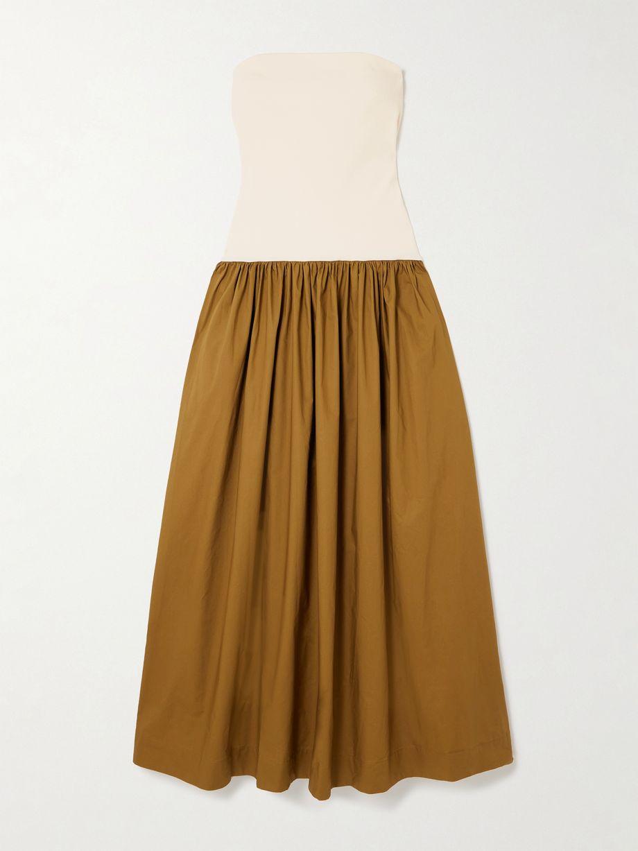 Duo strapless stretch-knit and organic cotton-poplin maxi dress by ESSE STUDIOS Duo strapless stretch-knit and organic cotton-poplin maxi dress by ESSE STUDIOS