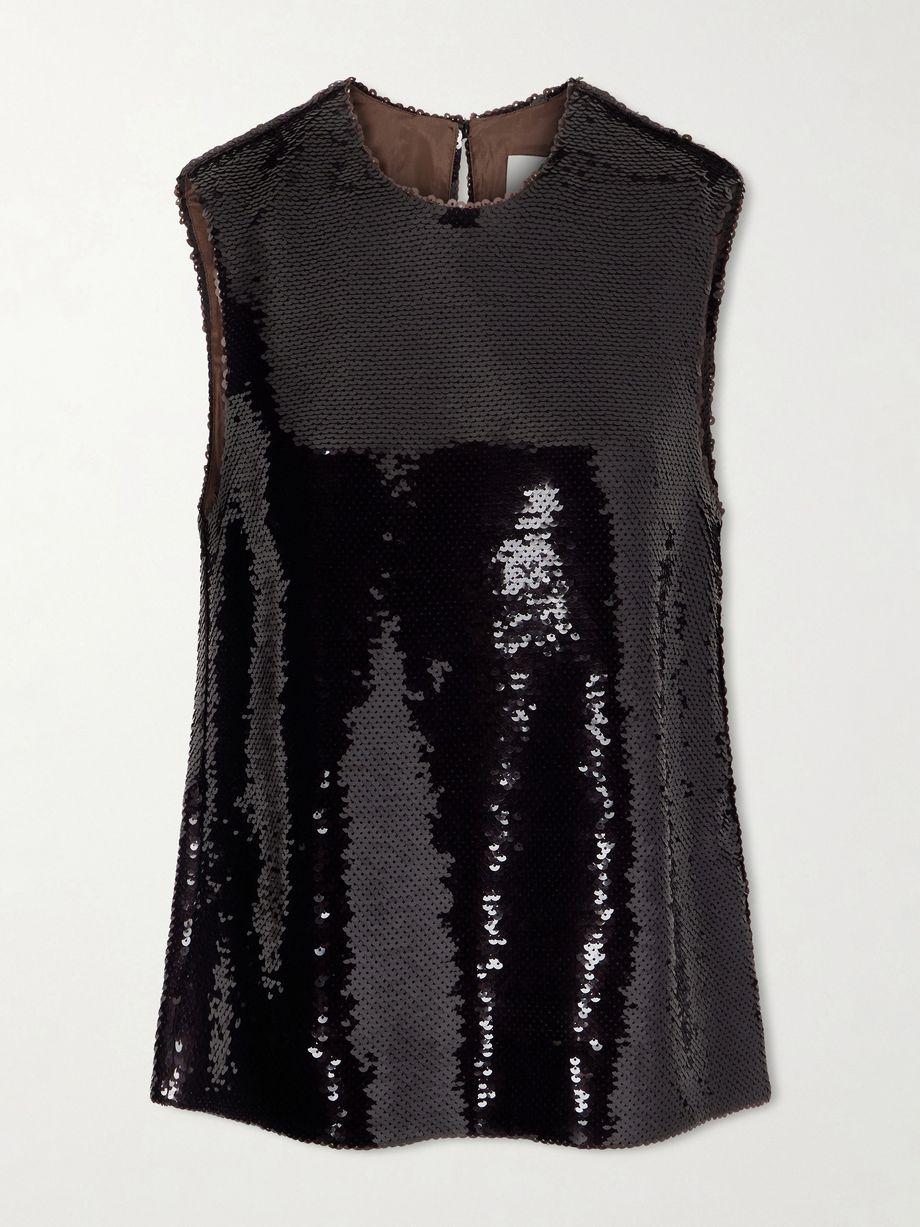 Luminessa sequined satin top by ESSE STUDIOS