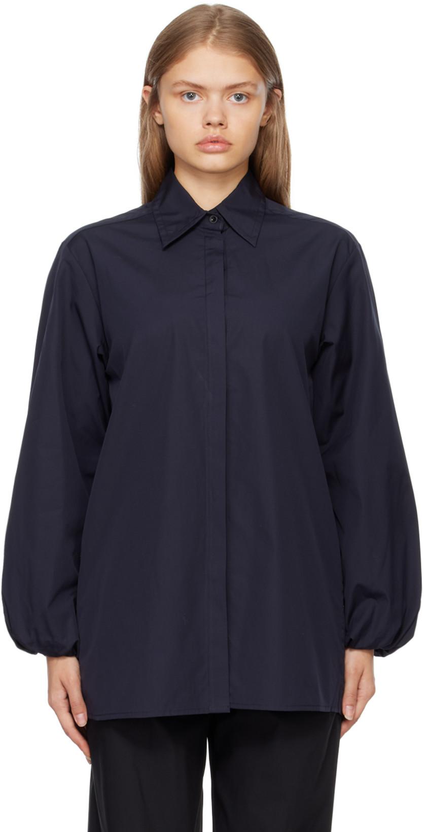 Navy Collected Shirt by ESSE STUDIOS