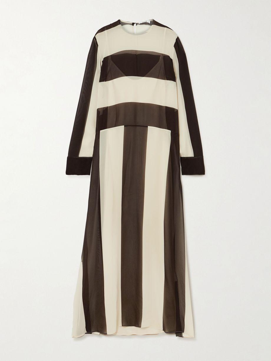Striped silk-chiffon maxi dress by ESSE STUDIOS