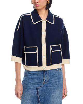 Contrast Trim Cardigan by ESSENTIEL ANTWERP