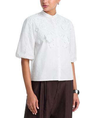 Embroidered Puffed Sleeve Blouse by ESSENTIEL ANTWERP