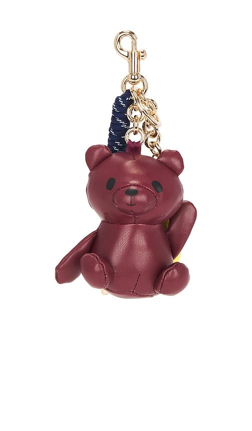 Essentiel Antwerp Irano Bear Keyhanger in Burgundy by ESSENTIEL ANTWERP
