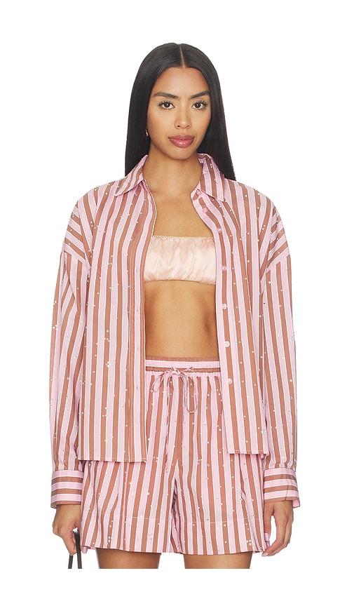 Essentiel Antwerp Jelief Rhinestone Shirt in Pink,Brown by ESSENTIEL ANTWERP