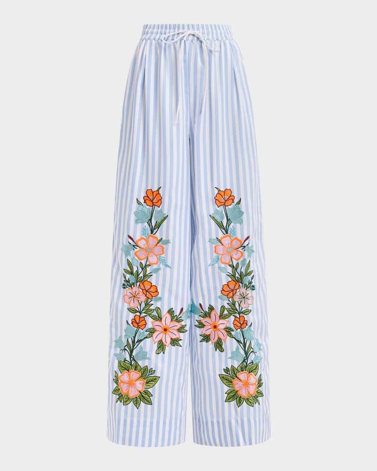 Hevon Embroidered Striped Pants by ESSENTIEL ANTWERP