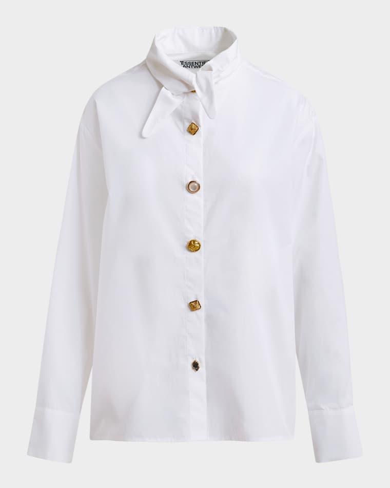 Jomato Elongated Collared Shirt with Mismatched Buttons by ESSENTIEL ANTWERP