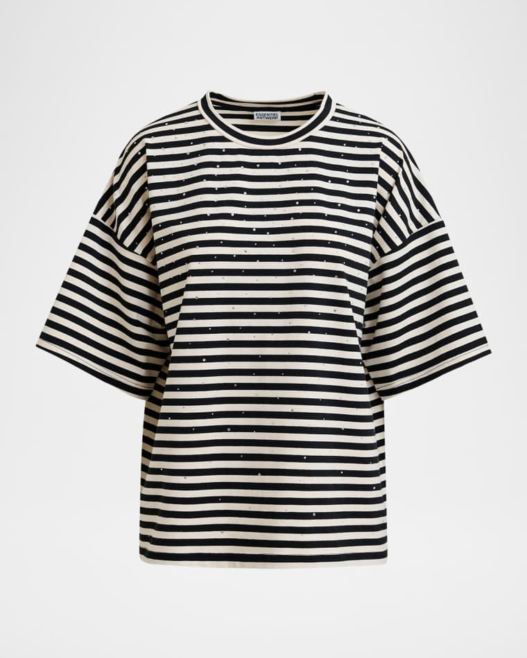 Joste Embellished Striped T-Shirt by ESSENTIEL ANTWERP