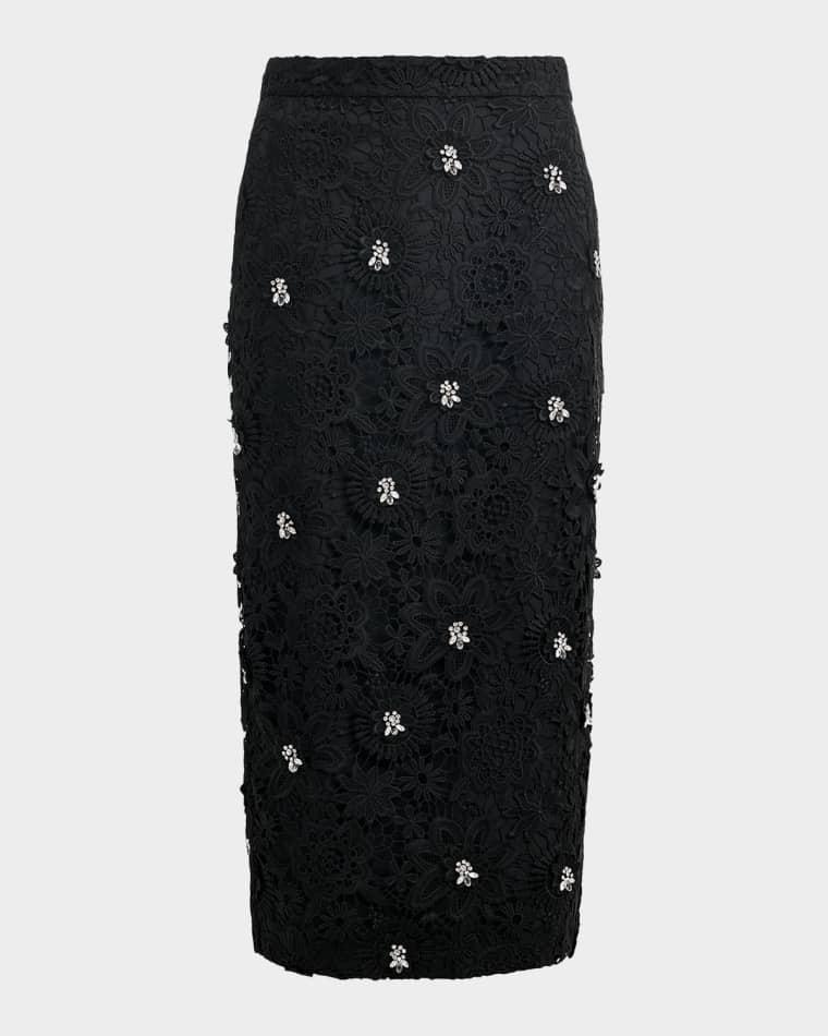 Jourget Floral Lace Pencil Skirt by ESSENTIEL ANTWERP