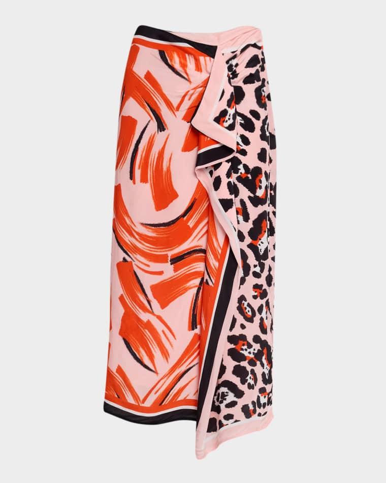 Juanita Printed Draped Midi Skirt by ESSENTIEL ANTWERP