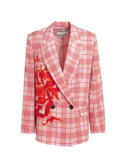 Juliana checked-print double-breasted blazer by ESSENTIEL ANTWERP