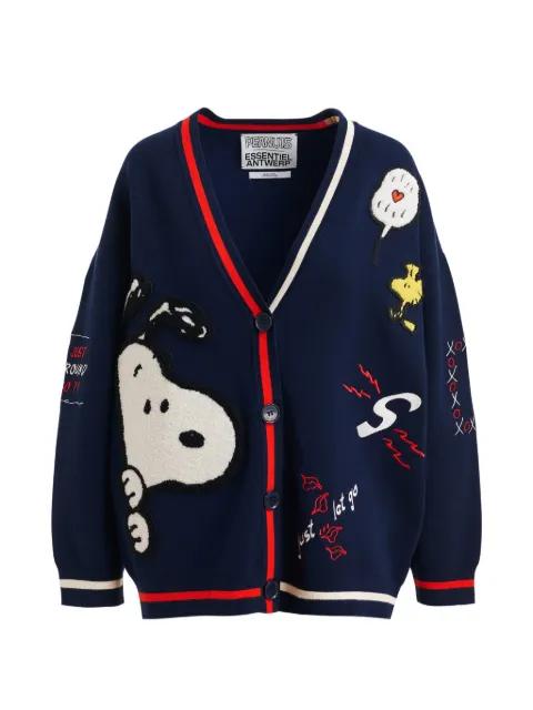 Peanuts™ graphic-print V-neck cardigan by ESSENTIEL ANTWERP