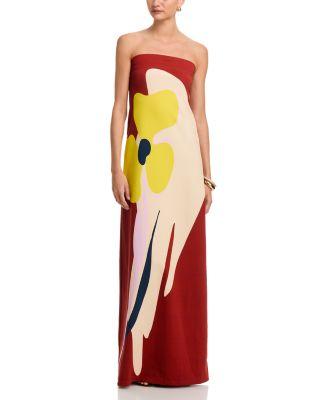 Placed Floral Strapless Maxi Dress by ESSENTIEL ANTWERP